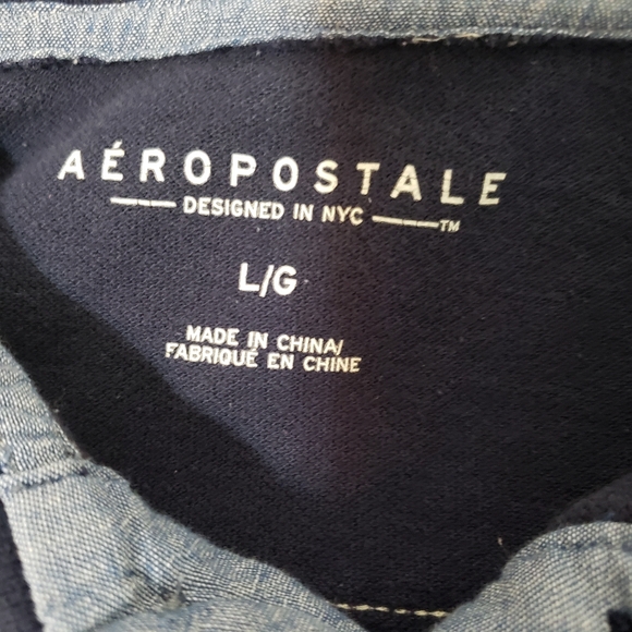 Aeropostale New York Short Sleeve 3 button Polo Shirt Men's large black - Picture 5 of 9